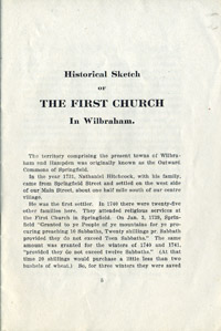 Memories of Wilbraham and Hampden booklet