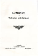 Memories of Wilbraham and Hampden booklet